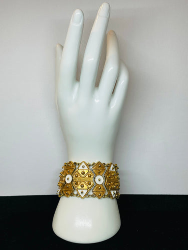 Vendome 1960’s Gold and Cream Etruscan Bracelet